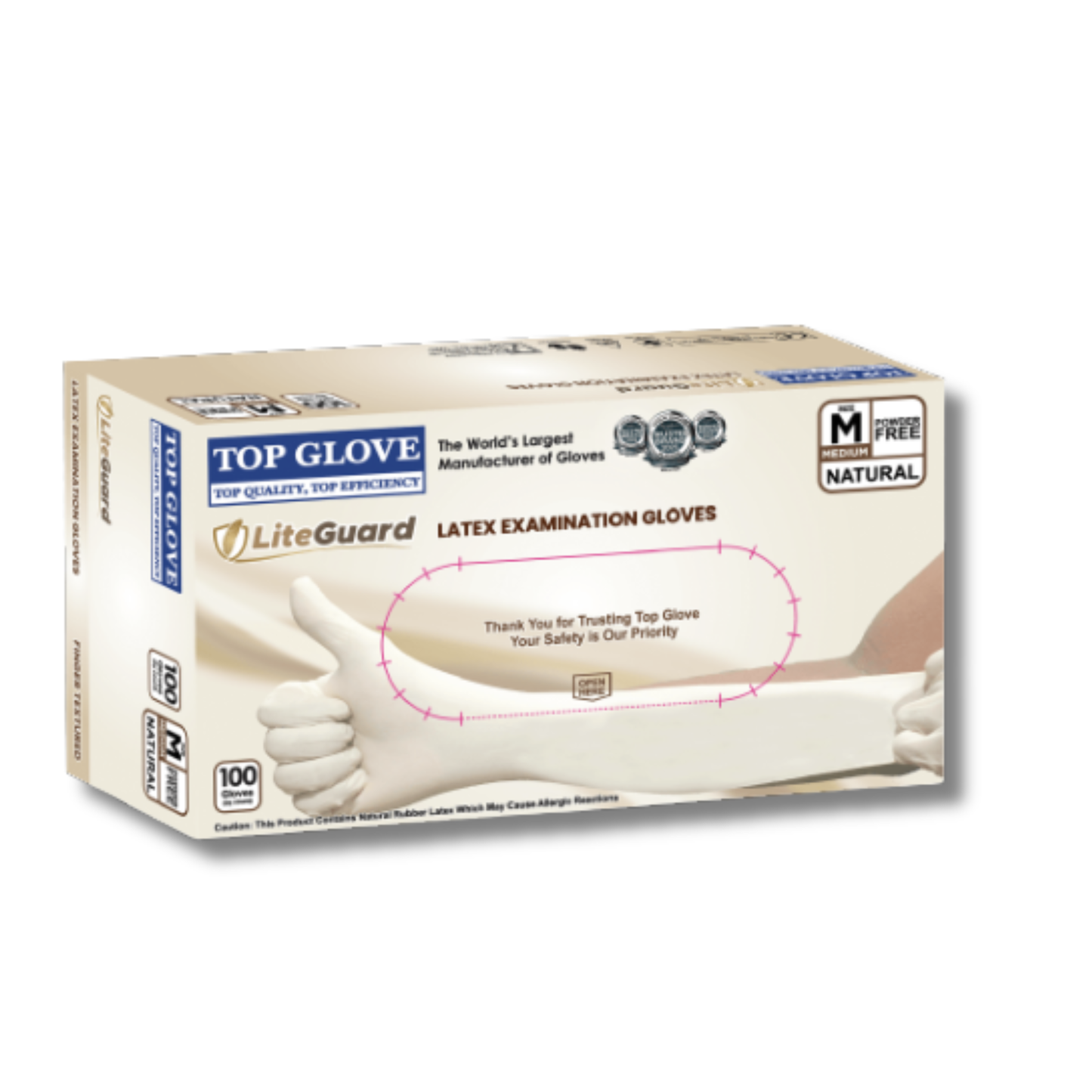 Top Glove ElastiCore Blue Nitrile Examination Gloves – Accelerator-Free, Powder-Free