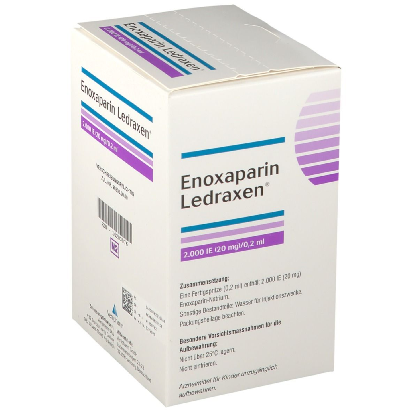 Enoxaparin Ledraxen* 2.000 IE (20 mg)/0.2 ml – Pre-filled Syringe with Safety System