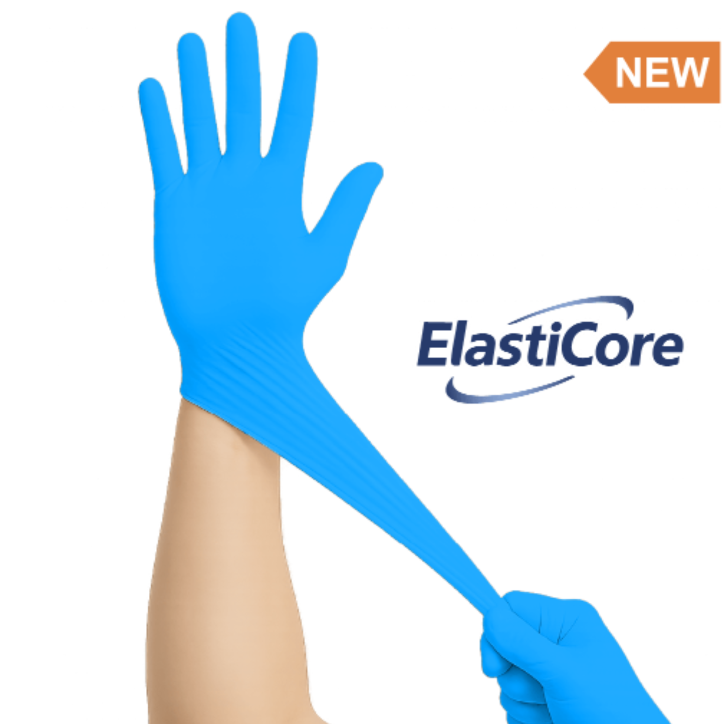 Top Glove ElastiCore Blue Nitrile Examination Gloves – Accelerator-Free, Powder-Free